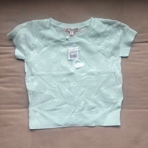 Kids light aqua blue short sleeve shirt